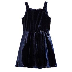 Hannah Banana Navy Crushed Velvet Dress